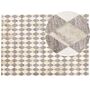 Area Rug Brown And Beige Jacquard Cowhide Leather Geometric Diamond Pattern Retro 160 X 230 Cm