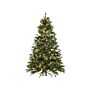 Artificial Christmas Tree Green Synthetic 210 Cm Hinged Branches Led Fairy Lights Holiday