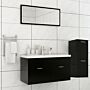 Vidaxl Bathroom Furniture Set Black Engineered Wood