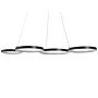 Pendant Lamp Black Aluminium Integrated Led Lights 5 Round Rings Hanging Modern Lighting