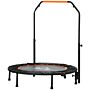 Homcom 40'' Foldable Mini Trampoline, Fitness Trampoline, Rebounder For Adults With Adjustable Foam Handle For Cardio Training