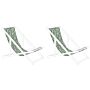 Set Of 2 Sun Lounger Replacement Fabrics Leaf Pattern Polyester Sling Hammock