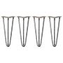 4 X 12" Hairpin Legs - 3 Prong - 12mm - Raw Steel