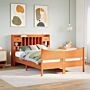 Vidaxl Bed Frame Without Mattress Wax Brown 150x200 Cm King Size Solid Wood Pine