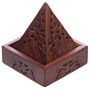 Pyramid Sheesham Wood Incense Cone Box With Fretwork