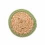 Natural Coaster - Jute & Cotton 10cm (set Of 4) - Olive Boarder