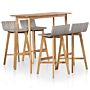 Vidaxl 5 Piece Outdoor Dining Set Solid Acacia Wood