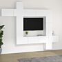 Vidaxl 9 Piece Tv Cabinet Set White Engineered Wood