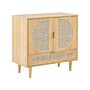 2 Door Sideboard With Drawer Light Wood Manufactured Wood With Rattan Front Drawers Boho Style Nighstand