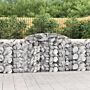 Vidaxl Arched Gabion Baskets 3 Pcs 300x50x100/120 Cm Galvanised Iron