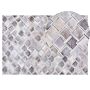 Area Rug Grey Leather 140 X 200 Cm Patchwork Cowhide Geometric Rectangular