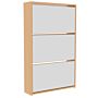 Welham 3 Drawer Mirrored Shoe Cabinet, Oak