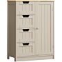 Bath Vida Priano 4 Drawer 1 Door Freestanding Unit, Grey & Oak