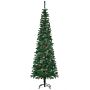 Homcom 6.5' Tall Slim Christmas Tree Artificial With Realistic Branches, 556 Tip Count And 27 Pine Cones, Xmas