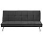 Sofa Bed Grey 3-seater Quilted Upholstery Click Clack Metal Legs