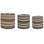 Set Of 3 Plant Baskets Natural Seagrass Planter Pots With Lining Indoor Use