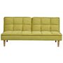 Sofa Bed Green 3 Seater Reclining Back Quilted