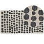 Area Rug Beige And Black Wool 80 X 150 Cm Hand Tufted Spotted Pattern