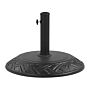 Parasol Base Black Concrete 23 Kg Round Outdoor Umbrella Stand All Weather 3 Pole Adapters