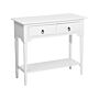 Console Table White 2 Drawers Hallway Furniture 79 Cm