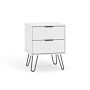 Augusta White 2 Drawer Bedside Cabinet