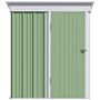 Outsunny 5'x3'x6' Metal Garden Shed Roofed Lean-to Shed For Tool Motor Bike, With Adjustable Shelf, Lock, Gloves, Green