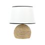 Table Lamp Natural Rope Straw Base White Fabric Shade