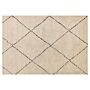 Area Rug Beige And Black Polyester 140 X 200 Cm Geometric Diamond Pattern