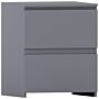 Vida Designs Denver 2 Drawer Large Bedside Chest, Grey