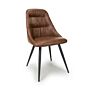 Corinth Leather Effect Tan Dining Chair