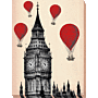 Red Hot Air Balloons & Iconic Buildings Ii - Canvas Print