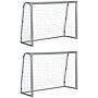 Sportnow 6ft X 4ft Football Goal, Set Of 2 Football Net For Garden, Training Goal With Ground Stakes, Steel Frame