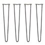 4 X 28" Hairpin Legs - 2 Prong - 12mm - Raw Steel