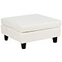 Ottoman Footstool Off-white Polyester Fabric Upholstered Square Minimalist Modern Modular Sofa Element