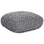 Floor Cushion Grey Cotton 50 X 50 X 20 Cm Macrame Pattern Square Fabric Seating Pouffe