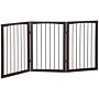 Pawhut Folding 3 Panel Pet Gate Wooden Foldable Dog Fence Indoor Free Standing Safety Gate Portable Separation Pet Barrier Guard