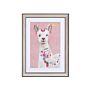 Framed Wall Art Lama Print Pink Brass Frame 30 X 40 Cm Passe-partout Kids Room