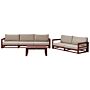 Garden Sofa Set Mahogany Brown And Taupe Acacia Wood Outdoor 5 Seater 2 Sofas With Coffee Table Cushions