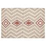 Area Rug Beige Pink Cotton 140 X 200 Cm Geometric Pattern Hand Tufted Shaggy