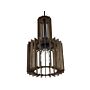 Hanging Lamp Dark Wood Mdf Metal Pendant Lighting Open Shade Boho Design Kitchen