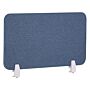 Desk Screen Blue Pet Board Fabric Cover 72 X 40 Cm Acoustic Screen Modular Mounting Clamps