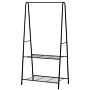 Homcom Metal Clothes Rack Coat Garment Hanger Hallway Organiser Hanging Rail Stand 2-tier Shoe Shelving A Shaped 77l X 45w X 153h Cm Black