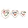 Set Of Three Heart Trinkets Dishes With Gold Edging