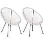 Garden Chair White Pe Rattan Papasan Modern Round