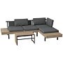 Outsunny 3-piece L Shaped Garden Sofa Set With Sofa, Table, Cushions, Hdpe, Garden Furniture Set For Poolside, Patio