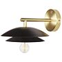 Wall Lamp Black Gold Metal 22 X 29 X 14 Cm Cone Shade Decorative Light Accent Lighting