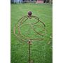 Tangle Ball On 4ft Stem With Candle Holder/hook Bare Metal/ready To Rust