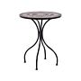 Garden Bistro Table Black Metal Mosaic Tiles Pattern Tabletop Vintage Style Beliani