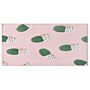 Area Rug Pink And Green Printed Cactus 80 X 150 Cm Low Pile For Children