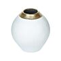 Decorative Vase White Ceramic 31 Cm Table Vase With Gold Neck